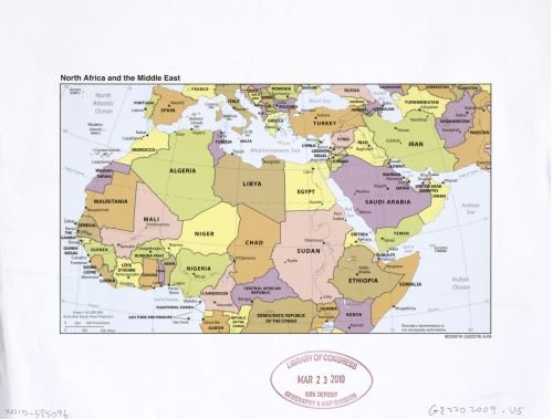 Amazon.co.jp: 2009マップ北アフリカ中東とします。 – サイズ: 18 x 24