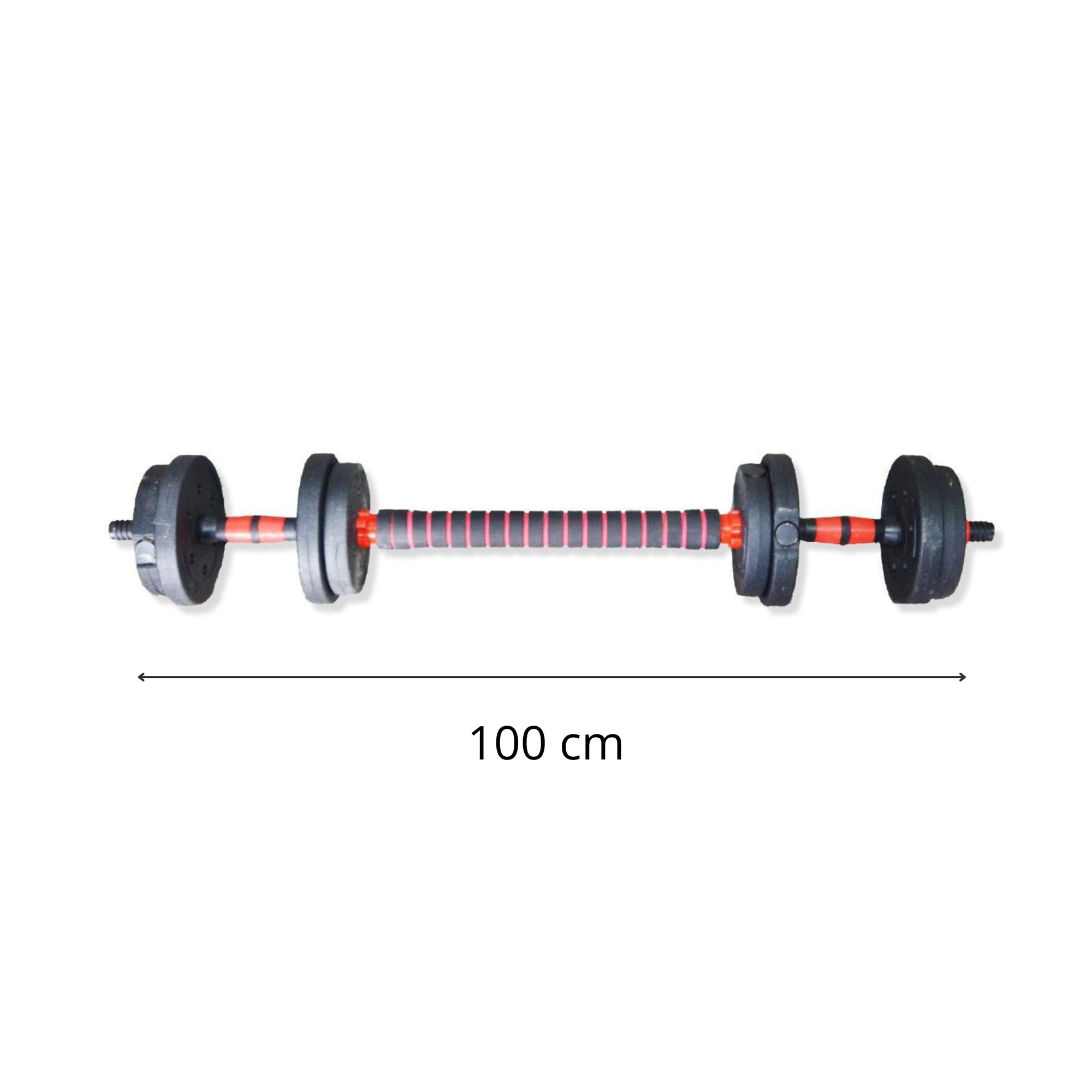Set Manubri Componibili con Bilancieri, Pesi Regolabili da 10-30 kg, Include Barra di Connessione, Guanti e Collari di Sicurezza, Nero e Arancione