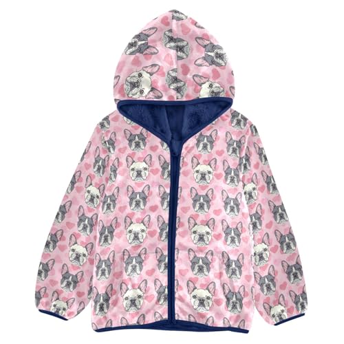 Cute Dog Puppy Heart Boys Fleece Coat,Children's Zip-Up Hoodie Jacket,Baby Warm Fashion Outerwear 3-10T,A113452