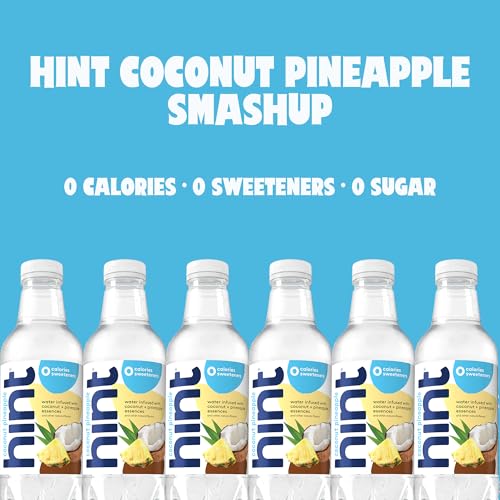 Image of Hint Fruit-Infused Bottled Water, Coconut Pineapple - Sugar Free Flavored Water with Zero Calories, Naturally Flavored, and No Artificial Sweeteners - 16 Fl Oz (Pack of 12)