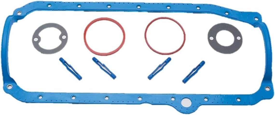 1pc Molded Rubber Oil Pan Gasket Compatible with 1986-2002 Chevy sb 350 305 265 LT1 Vortec
