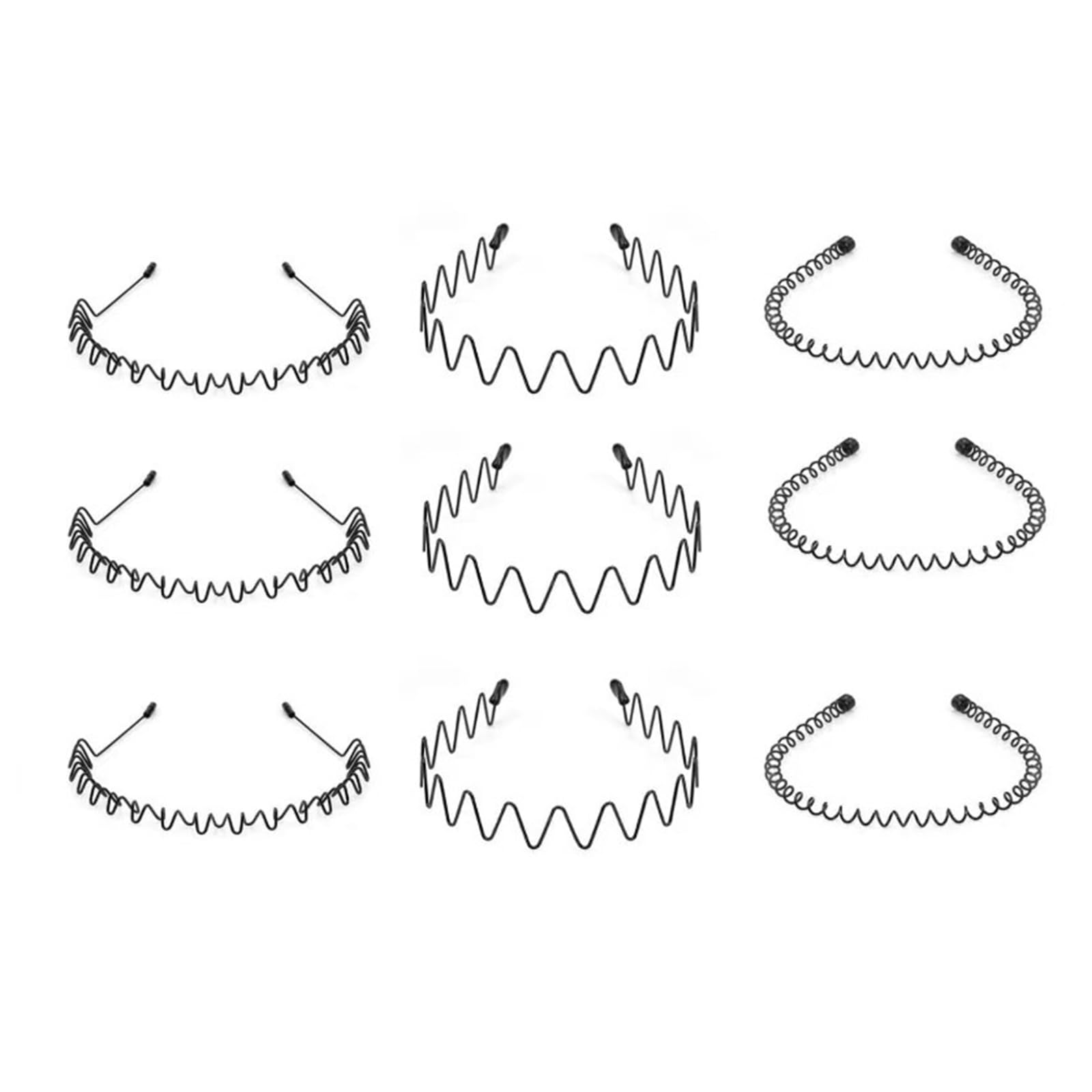 Tazweeq Hair Hoop, 9 Pcs Men's Wash Face Non-slip Press Hair Headwear, Simple Going Out All-match Hair Accessories, Ideal choice for Gifts (A)