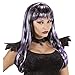 Produktbild Widmann 93323 - Perücke Halloween, schwarz, mit lila Strähnen, Kunsthaarperücke, Mottoparty, Karneval