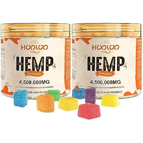 Hemp Gummies for Deep Bedtime Support, Unwind - 6 Fruity Flavors Edibles for Adults - 4,500,000mg - 2 Pack - Made in USA Cover
