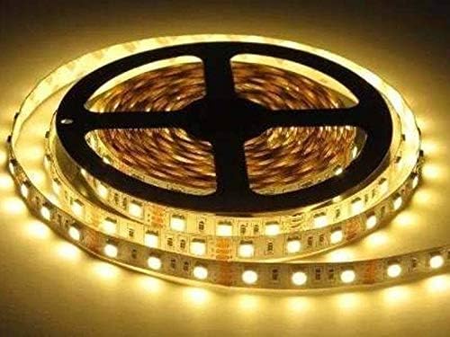 Fita Super Led 5mt 5050 Branco Quente 24w 12v 300 Leds + Fonte