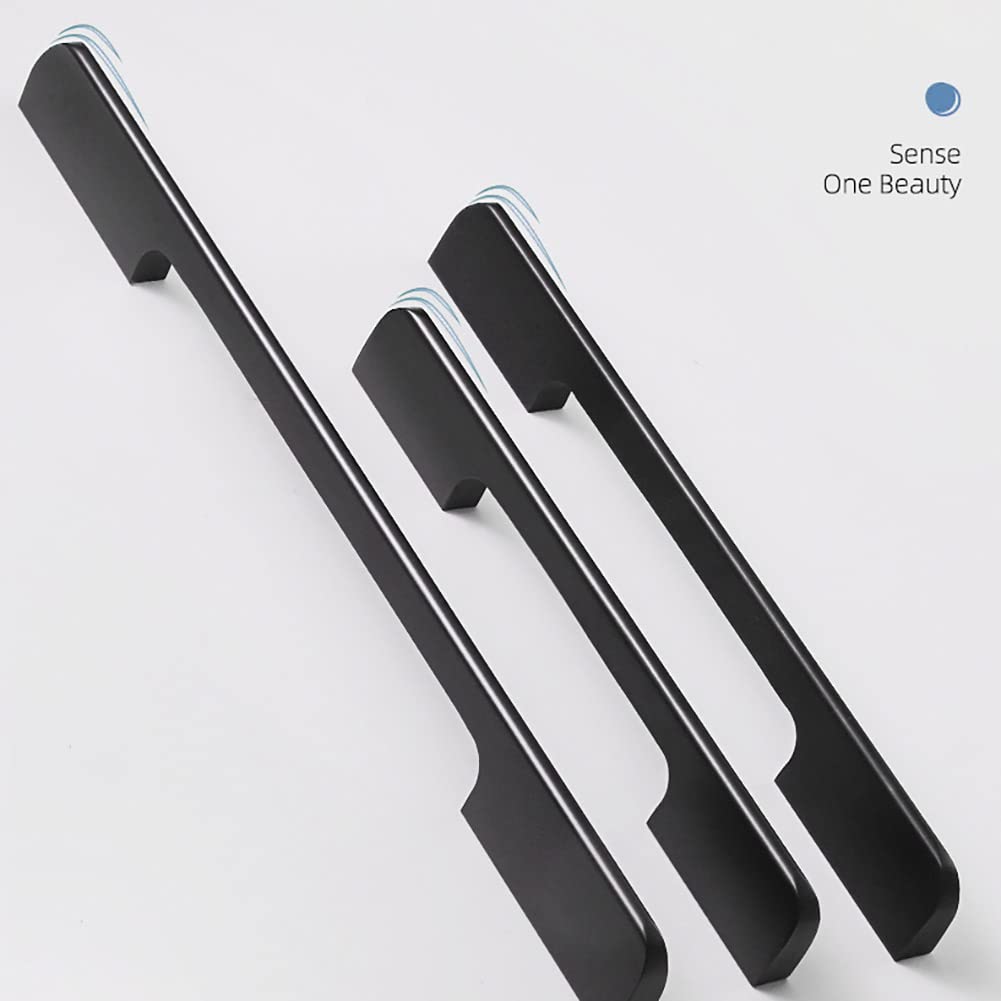 6 Pezzi Maniglie Dellarmadio, Lega Di Alluminio Maniglie Dei Tiranti Del Cassetto Moderno Distanza Tra I Fori 160mm, Lunghezza 178mm Ferramenta Per Mobili Guardaroba Cucina Credenza (Nero)