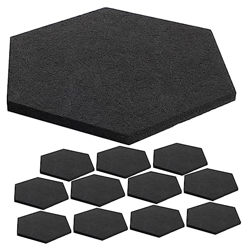 Kisangel 12 piezas paneles acústicos hexagonales de fieltro para decoración de pared, aislante de sonido, resistente al desgaste y antideslizante miniatura 1