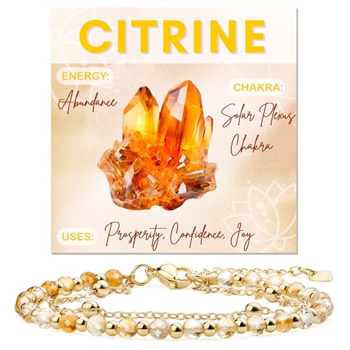 Farfume Citrino pulseras de piedras naturales para Mujer Cuentas de Perla...
