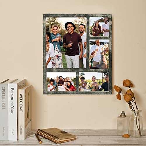 Mont Pleasant Farmhouse 8X10 Picture Frame With 5 Openings Display Multiple 8X10,Two 4X6 And 4X4 Photos Wood Collage Frame For Wall Mounting Tabletop Display, Great For Weddings (Black) #TOP6