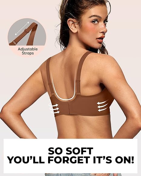 Image of JellyLift Seamless Wireless Jelly Bra for Women | No Underwire, Deep V Invisible T-Shirt Bra | 360 Jelly Support, Adjustable Straps | S-3XL