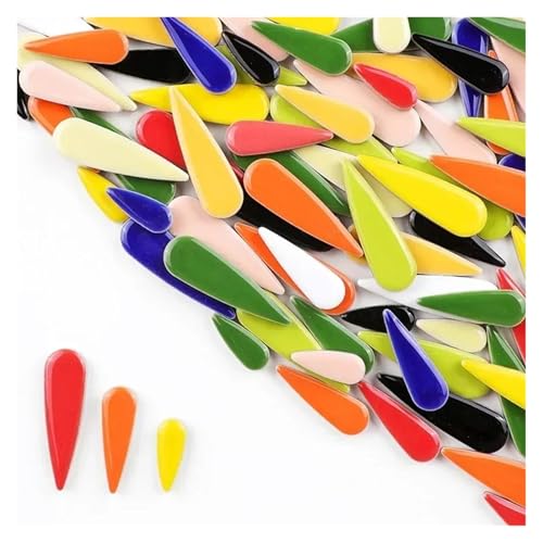 100g Water Droplet Ceramic Tiles DIY Porcelain Mosaic Tile Raindrops Shape 66(All Color Mix)