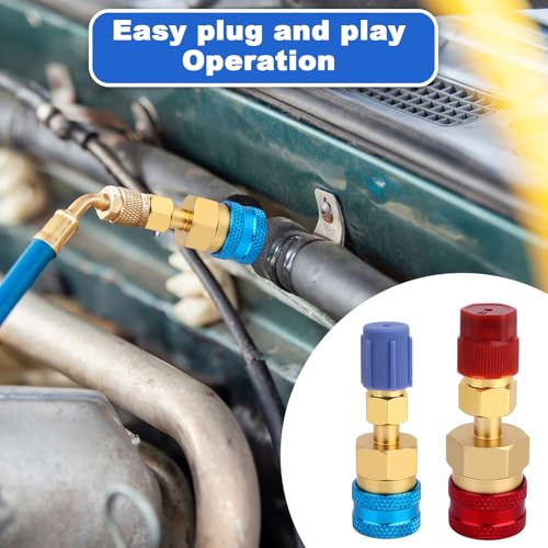 R1234yf Adapter Kit, Premium R1234yf to R134a Adapter High Low Side Connector Conversion Gas Refill Kit Plug Quick Coupler and Play for AC Refrigerant Recharge Evacuation Car Air Conditioning Fittings by Goktvai - Image 6