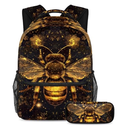 Sac d'école à paillettes 2 pièces avec trousse pour élèves de primaire et collège