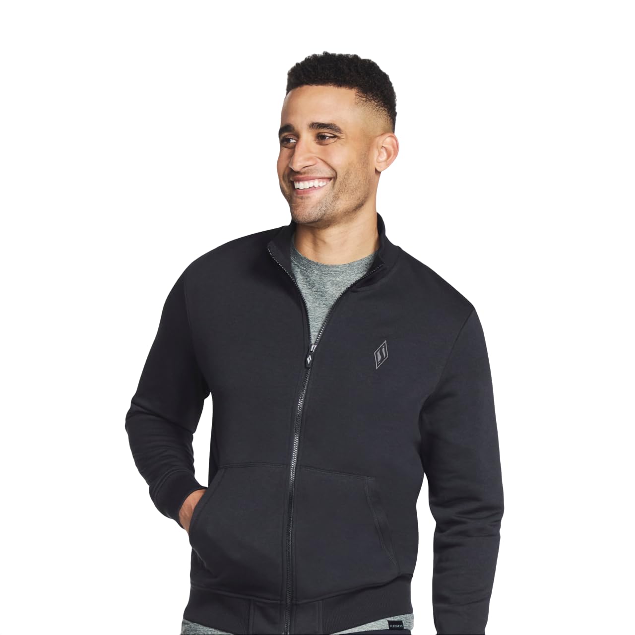 Skechers Men's The Hoodless Hoodie Gowalk Everywhere Jacket Sweatshirt, Black, L UK