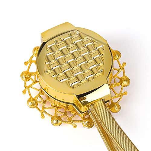 Nekeis, Gold Magnetic Curtain Tiebacks2 Pack Sparkle Crystal Flower Curtain Clips Buckle No Drilling Magnetic Window Drapery Decorative With Stretchable Wire Rope For Home Office Decoration #TOP2