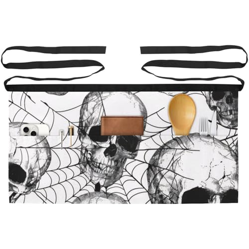Tablier court de chef lot de 3 avec 3 poches multicolore pour cuisine et bar