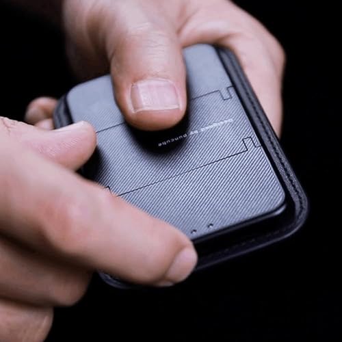 Miniatura 2 de PUNCUBE Cartera para hombre con tarjetero, delgada y minimalista con soporte para llaves y soporte para teléfono, billetera con bloqueo RFID