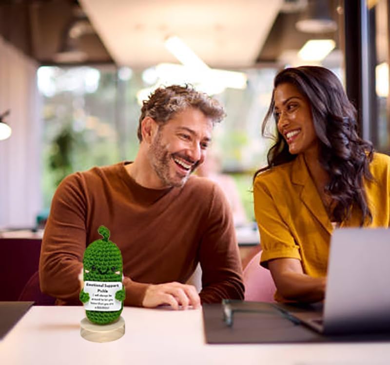 Miniatura 4 de Apoyo emocional hecho a mano para regalos de pepino Kimchi, divertido estímulo emocional para decoraciones tejidas a mano, regalos de pepino Kimchi