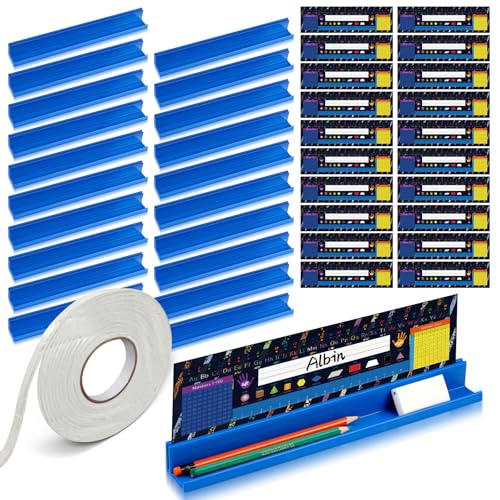 Image of PerKoop 20 Pcs Classroom Desk Name Plates Holder Set