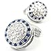 LBFEEL Blue Crystal Celtic Woven Mesh Cufflinks for Men with a Gift Box