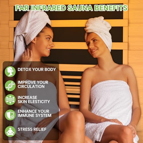 Image of Real Relax Sauna 2 Person Low EMF FAR Infrared Sauna with Red Light Therapy