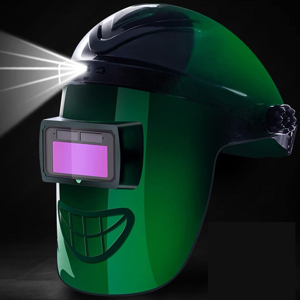 Casque De Soudeur Auto-obscurcissant Avec LED Et Ventilateur - Taille 31.5x21.2cm - Alimentation Solaire - 9-13 Niveaux D'obscurcissement Réglables