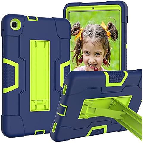 Meifei Tablet case for Samsung Galaxy tab a 8.4 2020 case, Hard PC Soft Silicone Kickstand Rugged High Impact Protective for Galaxy tab a 8.4 case 2020 SM-T307, Navy/Olivine Cover