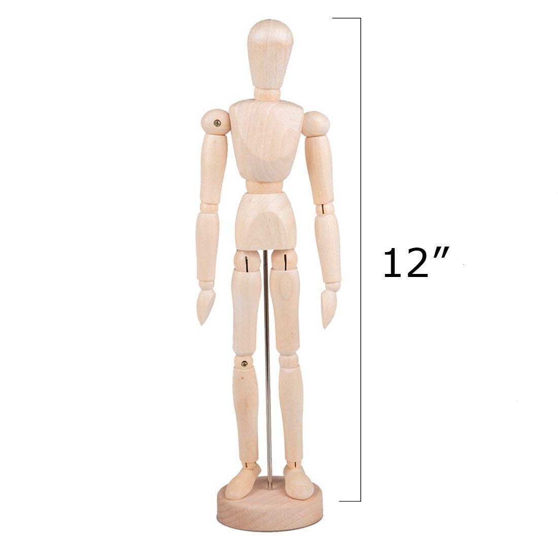 ZXZCTTC 2Pack 12 Inches Tall Wooden Mannequins of Men and Women Artist Mannequins with Stand Ornaments - Great for Painting or Tabletop Decoration