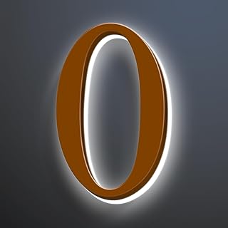 Backlit LED House Address Numbers For Outside, Waterproof Stainless Steel Hand-Polished For House Address Signs, Modern LED Illuminated Home Address Number Sign,10 Inch/250mm,0