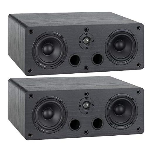 McGrey CS-440 BK Regal Lautsprecher Set - Paar Multifunktions Satelliten HiFi Box für Surround-System, Musik und Heimkino - 2-Wege Full-Range Center Lautsprecher mit 40W RMS Leistung - Schwarz