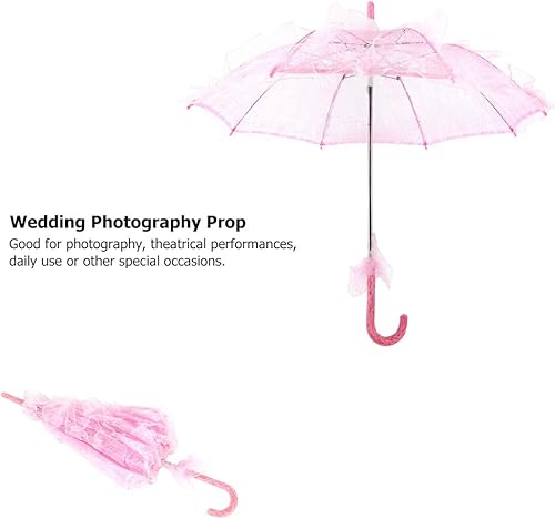 Miniatura 7 de A sixx Sombrilla de encaje, sombrilla de algodón de encaje nupcial para bodas, fiestas, baile, fotografía, paraguas de encaje, paraguas de boda para