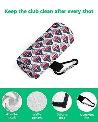 Ocean Vessel Anchor Black Stripe Stars Golf Towel Waffle Pattern Golf Towels For Golf Bags Golf Towel With Carabiner Clip,Nautical Sailboat Rudder Microfiber Golf Towels Golf Gifts For Men Women #TOP3