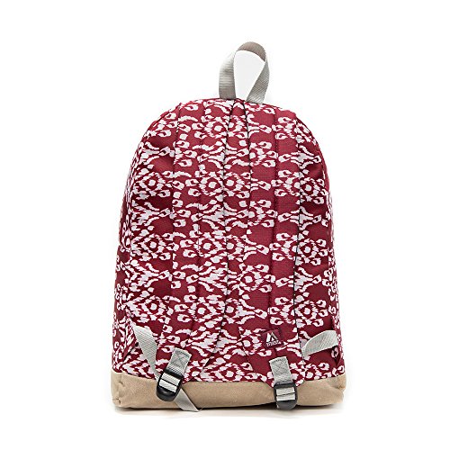 Everest Suede Bottom Pattern Backpack, Burgundy/White Ikat, One Size3