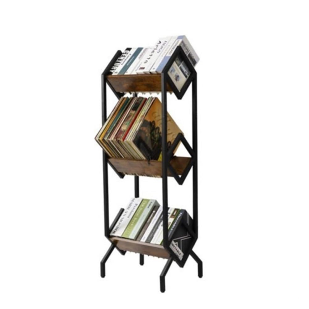 RYUQW3RE Cd Storage Rack Removable vinyl record storage rack Iron floor-mounted CD Office magazine and newspaper