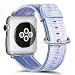 Compatible Apple Watch Band 38mm/40mm,Pierre Case Genuine Leather Strap Rainbow Replacement Bands with Stainless Metal Clasp Compatible iWatch Series 4 Series 3&2& 1 Edition Women Girl (Blue)