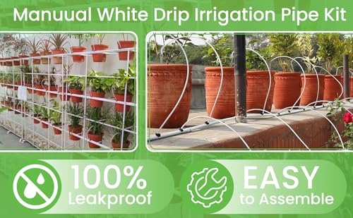 Image of BHAGIRATH-White Drip Irrigation Pipe Kit for Plants | Complete Drip Watering System for Home Garden, Balcony, and FarmingIrrigation Garden Watering Drip Kit (100 Plants)