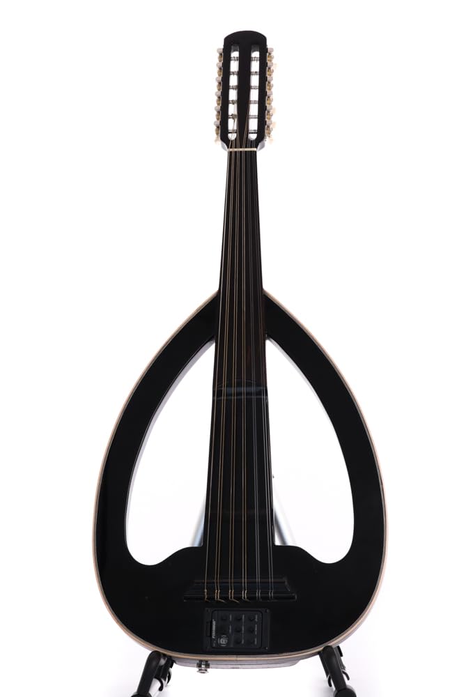 Professional Electric Oud with 3-Band Equalizer, Luthier-Made Black Electro Oud Guitar Pegs With free Picks & case - Image 2