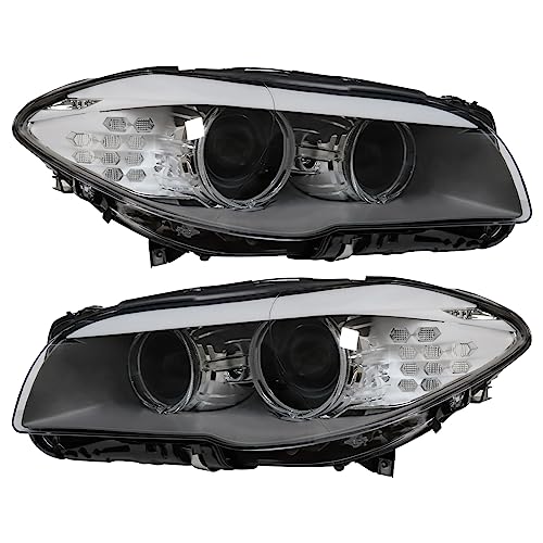 Halogen Left Right Car Front Headlight Fit for 2011-2013 BMW 5 Series F10 Running Lights Beam Headlights Foglights Auto Head Lamp assembly OE# 63117203243 63117203244