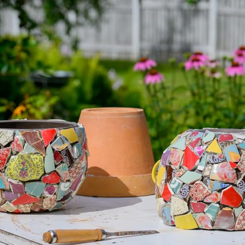 uxcell 500g/1.1LB Irregular Ceramics Mosaic Tiles, 1.3-2 cm Bulk Stained Ceramic Mosaic Pieces Stones Mosaic Kits for DIY Art Craft Projects Home Decor, Black by uxcell - Image 5