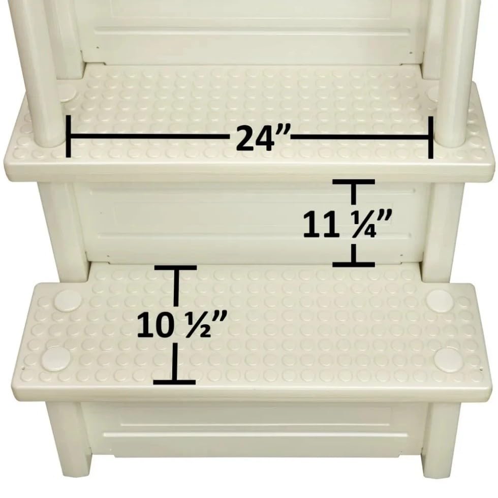 Escalera para piscina escalones Pearl White 81 pulg alto miniatura 7