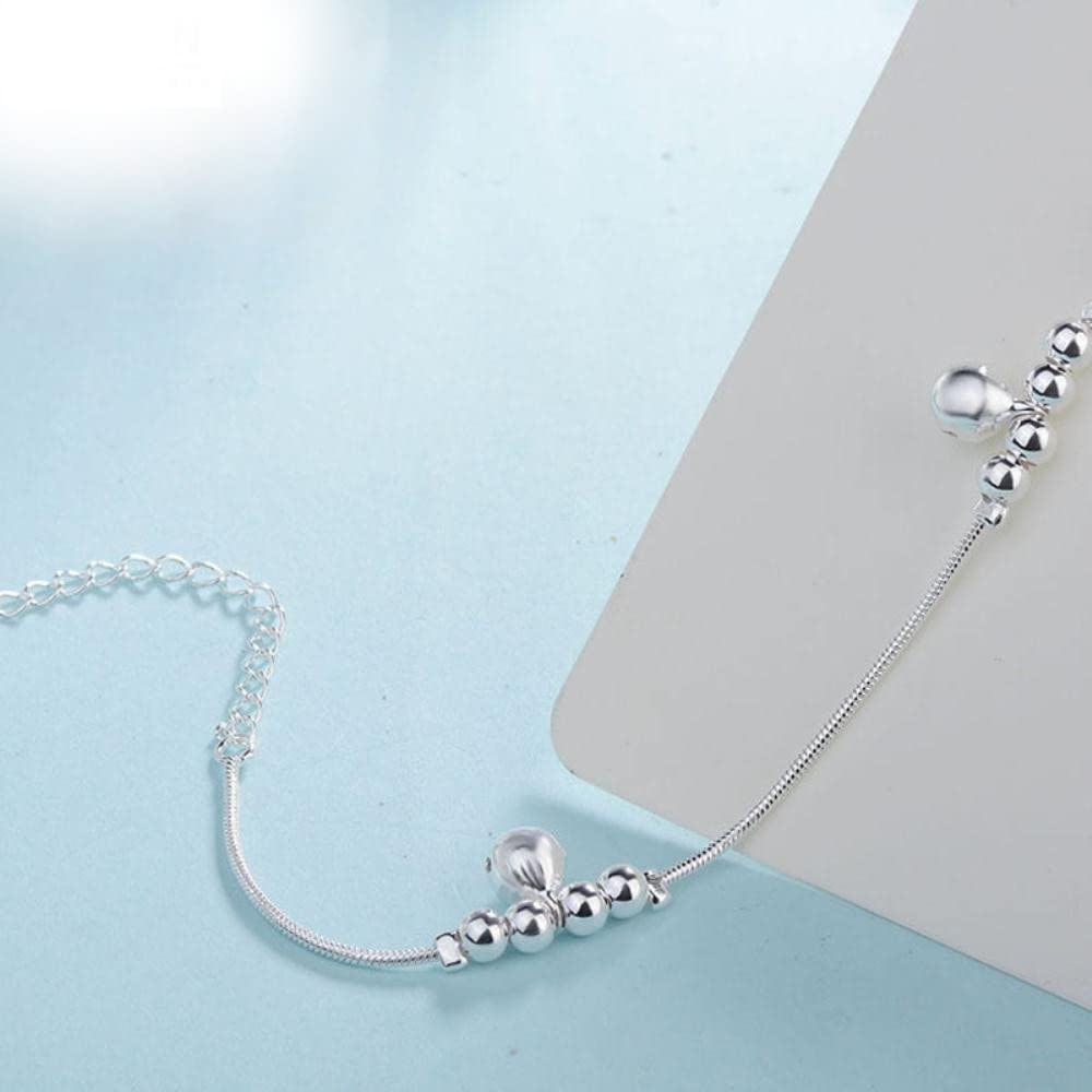 cavigliera Cavigliere da donna Braccialetti da donna in argento 925 Braccialetti da ragazza con design a sfera per gioielli Cavigliera regalo di compleanno per feste