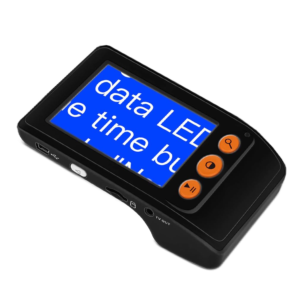Ręczne elektroniczne pomoce do czytania o przekątnej 3,5 cala, przenośna lupa cyfrowa, cyfrowa lupa wideo, składany uchwyt z zoomem 2x–25x, 8 trybów kolorów, dla osób ze ślepotą barw czytanie B