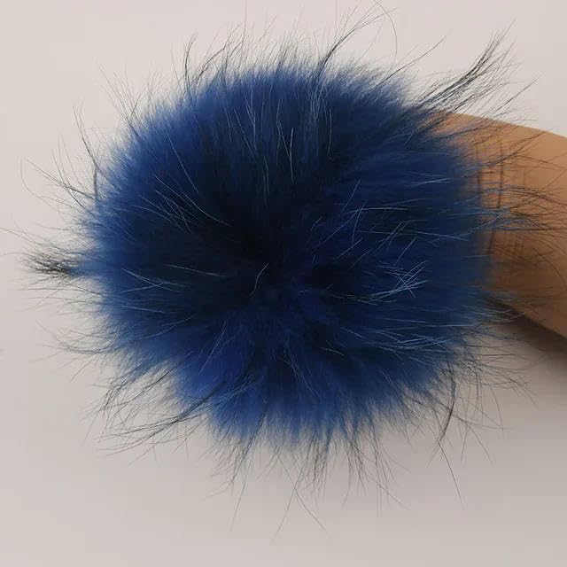 LAMPPE Pompones de Piel Real 15-16cm DIY Pompones de Piel Bolas pompón de Pelo Natural para Gorras Bolsos Accesorios para Bufandas Pompones artesanales