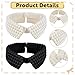 Afcabakila 2 Pieces Pearl Collar Necklace for Women, Fashion Handmade Detachable Fake Collar with Adjustable Extension Chain, Apricot & Black Vintage Simulated Pearl Beaded Bib Dickey for Girls