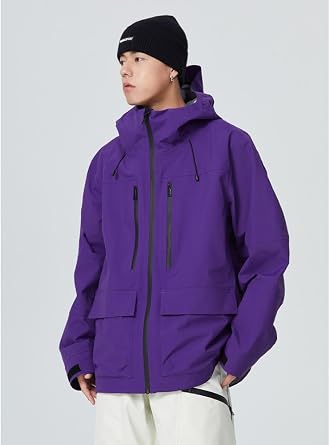 Ski Jacket for Men Women 3L Snowboard Coat with Hood Outdoor Zip Snow Ski Jackets