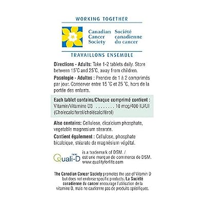Vitamin D 400 IU-90 Tablets Brand: Jamieson Laboratories