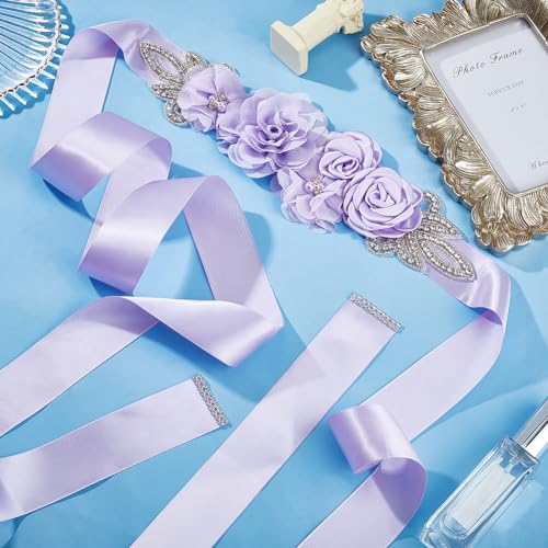 BENECREAT Pearls Rhinestone Sash Belt, Dresses Floral Sash Belts for Party, Wedding, Prom, Bridal Dress Decor4