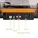 Musitrend LP 3-Speed Turntable with Built-in Stereo Speakers, Vintage Style Record Player Support Vinyl-to-MP3 Recording, RCA Output, Natural Wood