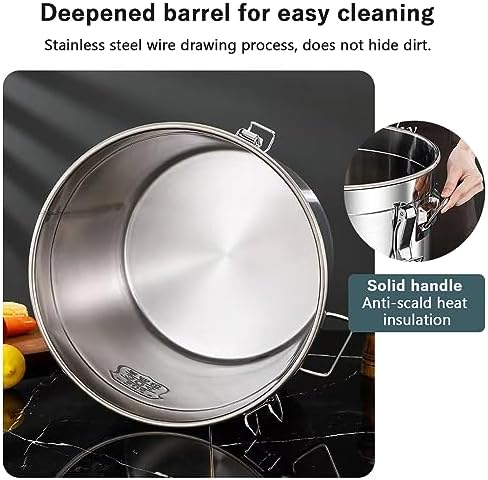 Airtight Stainless Steel Cereal Storage Container - Round Food Bin with Lid & Handles for Kitchen Organization, Dry Food Storage, Flour, Sugar, Coffee, and Snacks