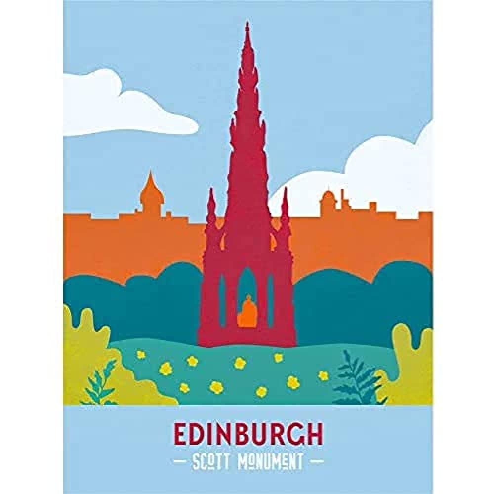 Scotland Travel Edinburgh Scott Monument Retro Wall Art Print